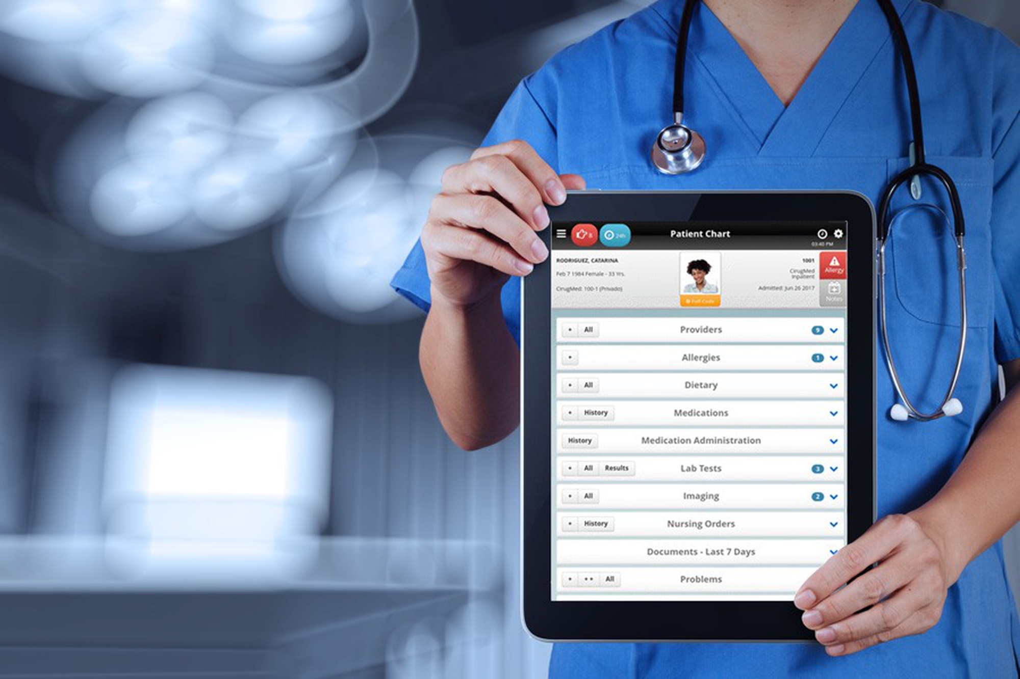Healthcare management dashboard concept